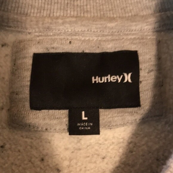 Hurley gray pullover sweater with pocket design size large - Picture 10 of 10